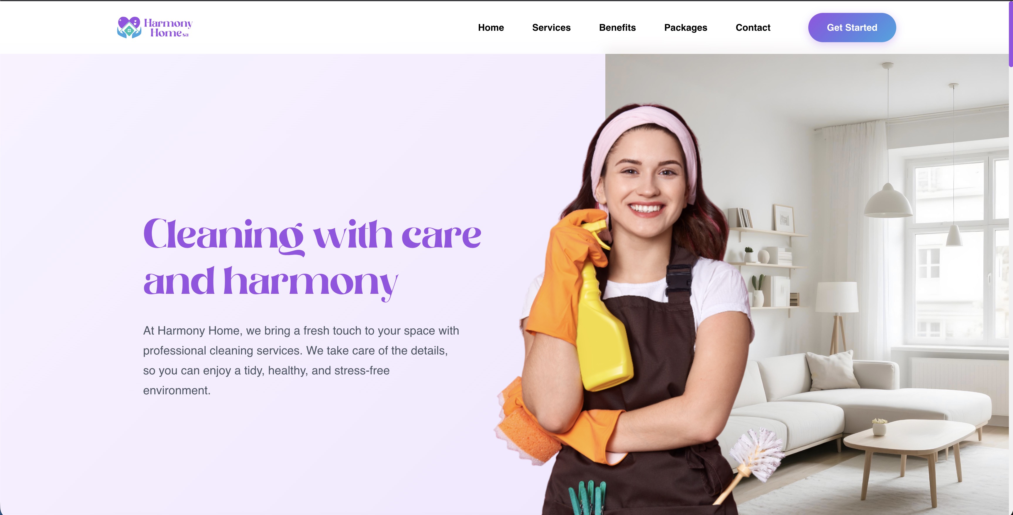 Harmony Home website preview